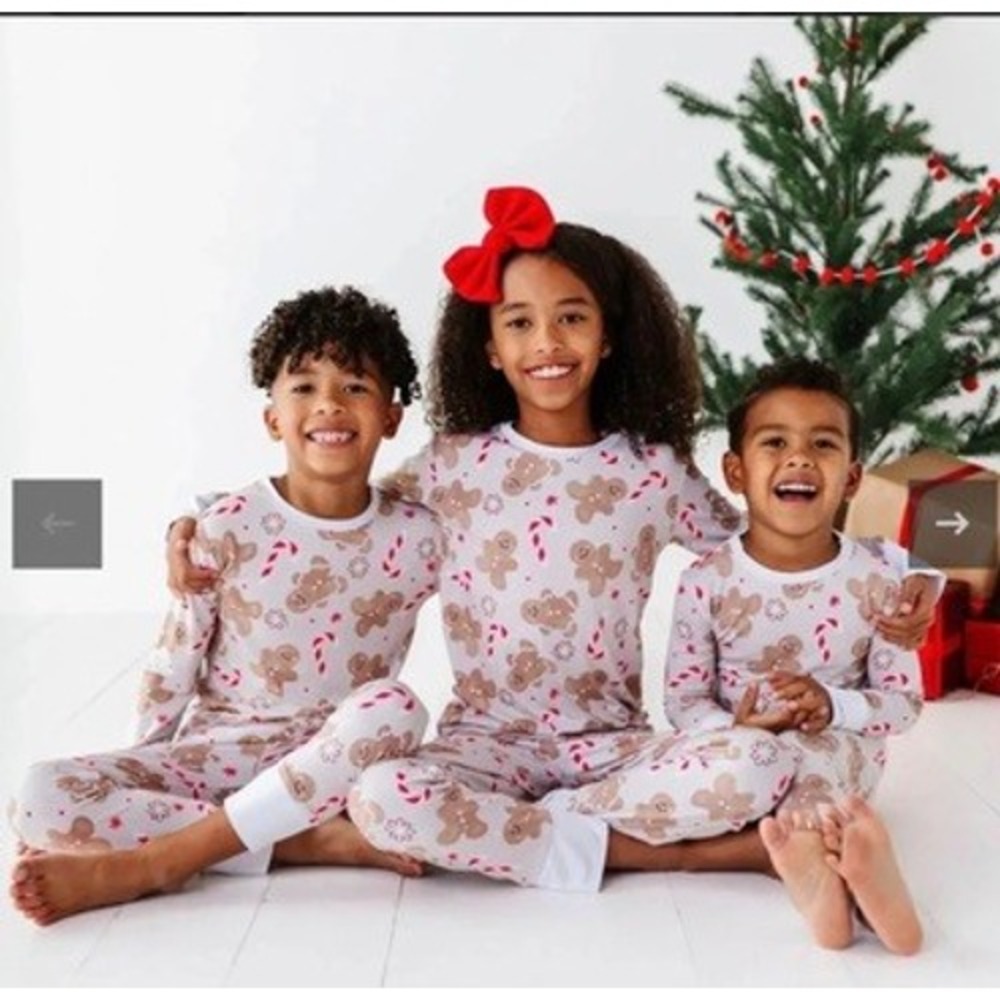 Bum & Roses Pajamas Gingerbread Bamboo Holiday Set Unisex Kids 4T